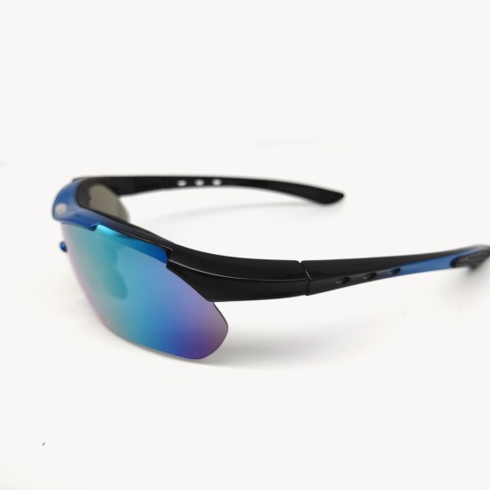 Medium blue frame    ycling glasses sports goggles Detachable lenses