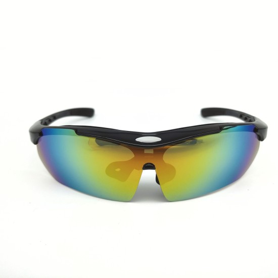 Bright black frame  Cycling glasses sports goggles Detachable lenses