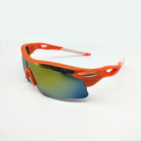 Orange frame + red piece outdoor mountaineering fishing windproof glasses