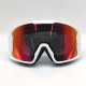 White frame red piece double layer anti-fog sand protection ski glasses