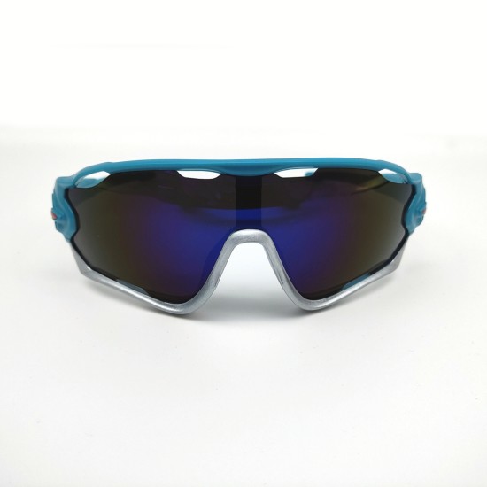 Blue and silver frame blue piece   UV Sunglasses Cycling outdoor vr glasses